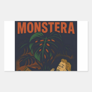 Jag har skapat en Monstera Retro Skräckväxt Rektangulärt Klistermärke