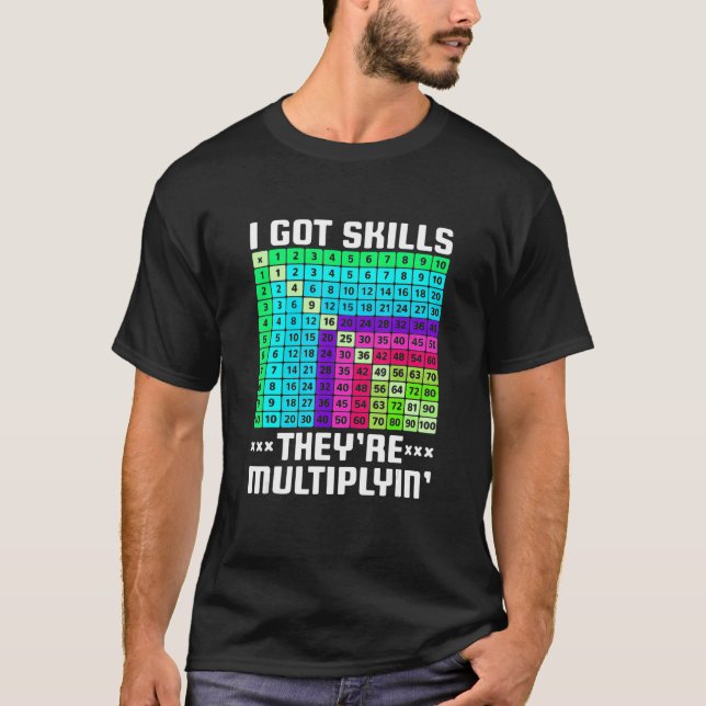 Jag Har Skills De multiplar Math Teacher Stu T Shirt (Framsida)