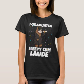 Jag har Sömnig Cum Laude Funny Grad Sloth Grad T Shirt