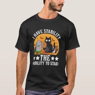 Jag Har Stabilitet Förmågan att Knivhugga Katt Mem T Shirt