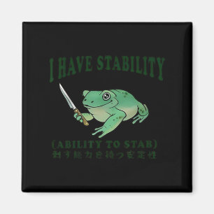 Jag har stabilitet i Stab Funny Frog Japane Magnet