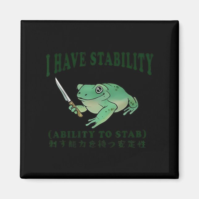 Jag har stabilitet i Stab Funny Frog Japane Magnet (Framsidan)