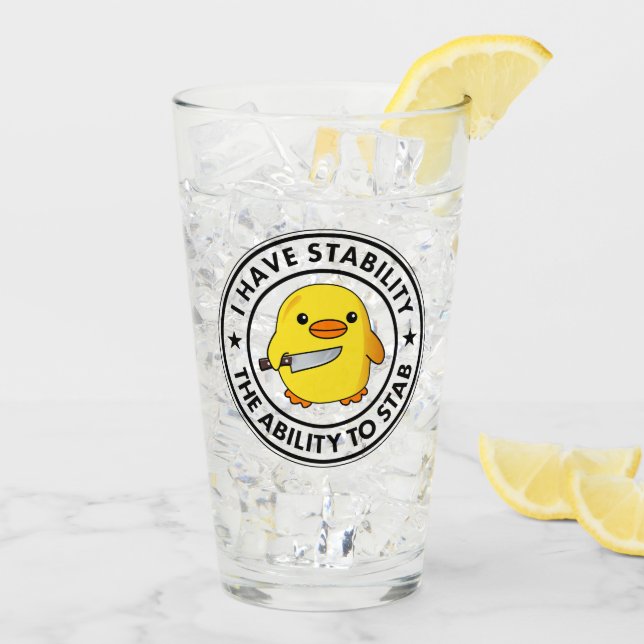 Jag har stabilitetsförmåga för Stab Funny Glaskopp (Bakside Is)