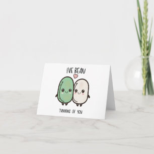 “Jag har tänkt på dig” Kawaii-bönor Kort