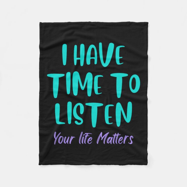 Jag har tid att lyssna på förebyggande av självmor fleecefilt (Framsidan)