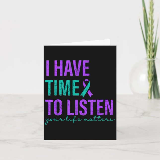 Jag har tid att lyssna på medvetenheten om självmo kort (Framsida)