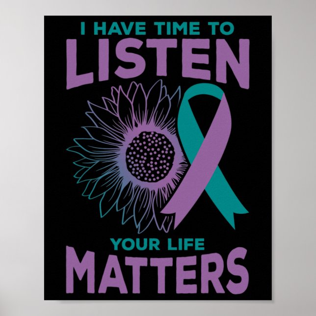 Jag har tid att lyssna på Suicide Awareness Counse Poster (Framsidan)