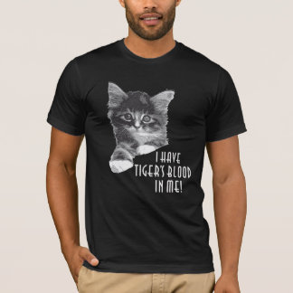 Jag har tiger blod i mig som är svart, & vit tee shirt