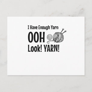 Jag Har Tillräckligt med Garn Rolig Stickning Virk Vykort