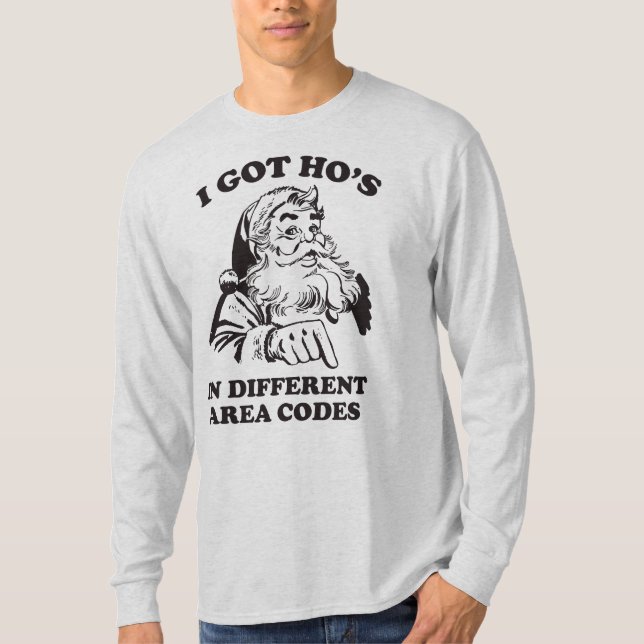 Jag Har Tjej i Olika Områdeskoder Rolig Jul T-shirt (Framsida)
