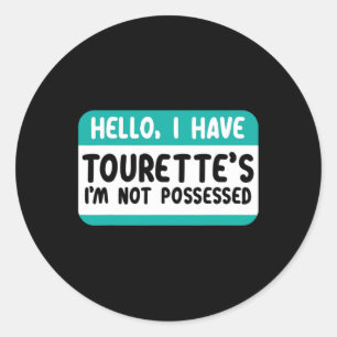 Jag har Tourette Syndrome Awareness Teal Ribbon Di Runt Klistermärke