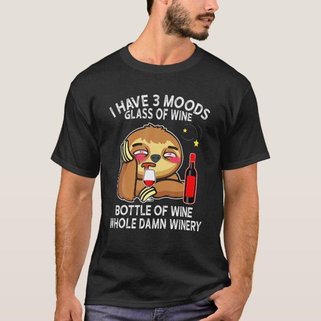 Jag har tre glas Vin T Shirt (Framsida)