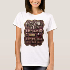 JAG HAR TRE PRIORITERINGAR I LIVET 1 MIN HUSKATTER T SHIRT