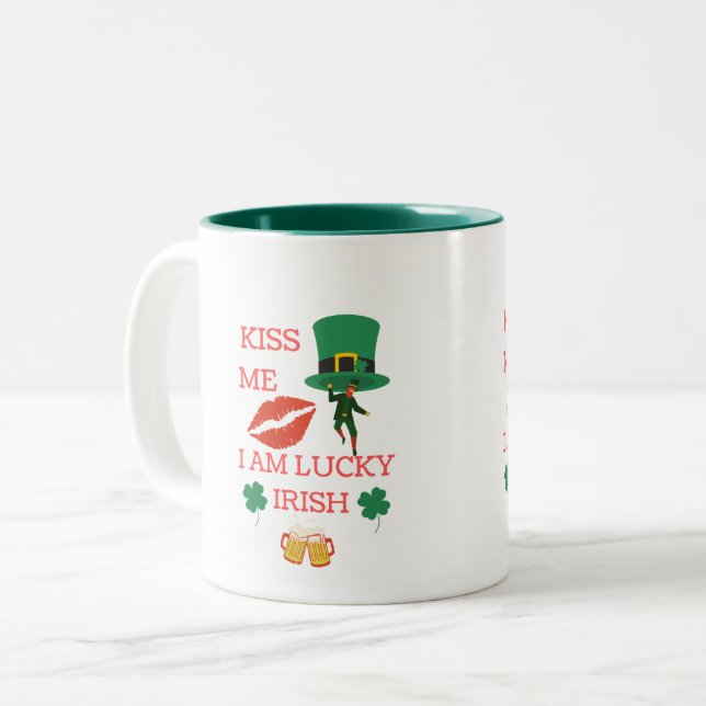 Jag har tur som irrar idag Två-Tonad mugg (Framsida vänster)