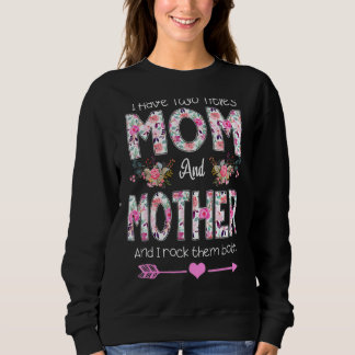 Jag har två avdelningar Mamma och Mor Blommigt Mam T Shirt