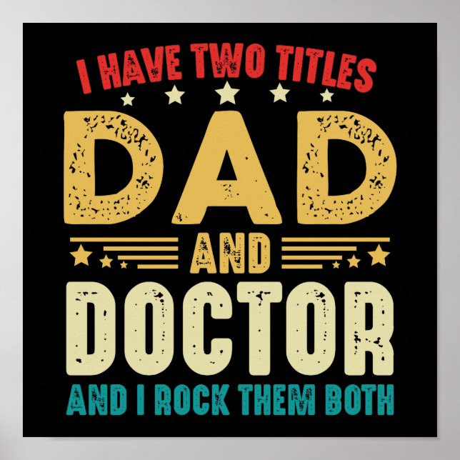 Jag har två avdelningar Pappa och Doktor Fars dag Poster (Framsidan)