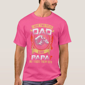 Jag har två avdelningar Pappa och Pappa Pappa Fars T Shirt