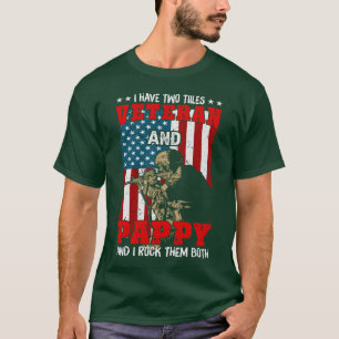 Jag har två brickor veteran och pappy och i sten t shirt