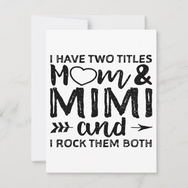 Jag har två Mamma och Mimi|Pappa och Mamma  Inbjudningar (Framsida)