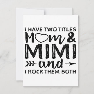 Jag har två Mamma och Mimi|Pappa och Mamma Inbjudningar