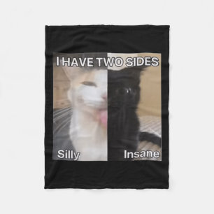Jag har två sidor Fånig, inintelligent Cat Funny F Fleecefilt