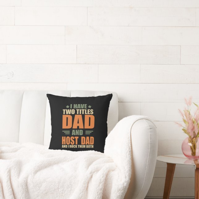Jag har två titlar Bästa Värd Pappa  Kudde (Soffa)