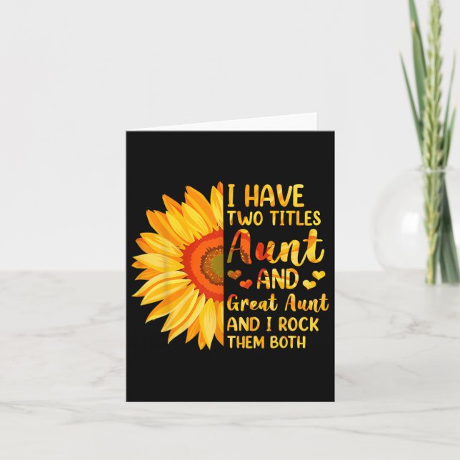 Jag har två titlar faster och gammelfaster Sunflow Kort (Framsida)