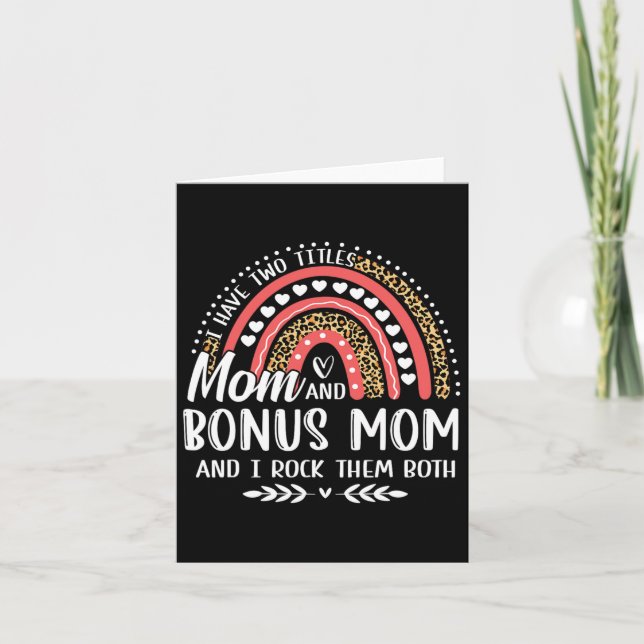 Jag Har Två Titlar Mamma Bonus Mamma Mors Dag Leop Kort (Framsida)