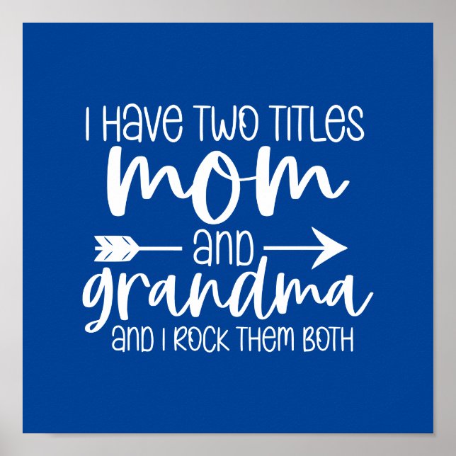 Jag har två titlar Mamma och Mormor Present till M Poster (Framsidan)
