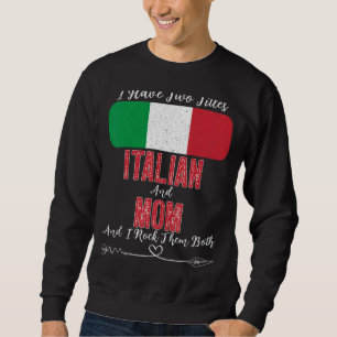 Jag har två titlar på italienska och Mamma Italien Lång Ärmad Tröja
