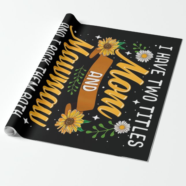 Jag har två titlar på Mamma Gift, Mors dag Gift Presentpapper (Utrullad)