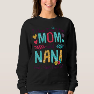 Jag har två titlar på Mamma och Nana Women Blommig T Shirt