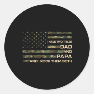 Jag har två titlar på morfar Pappa och Pappa Fars  Runt Klistermärke