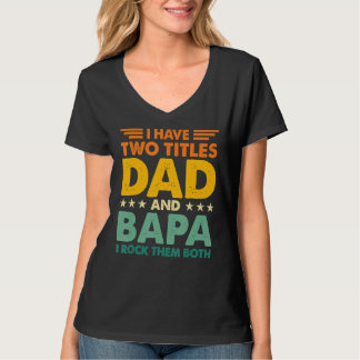 Jag har två titlar på Pappa och Bapa Retro Färg Pa T Shirt