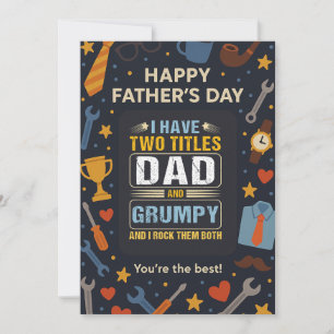 Jag har två titlar på Pappa och grummy Fars dag gi Inbjudningar
