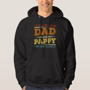 Jag har två titlar på Pappa och Pappy Manar Retro Hoodie