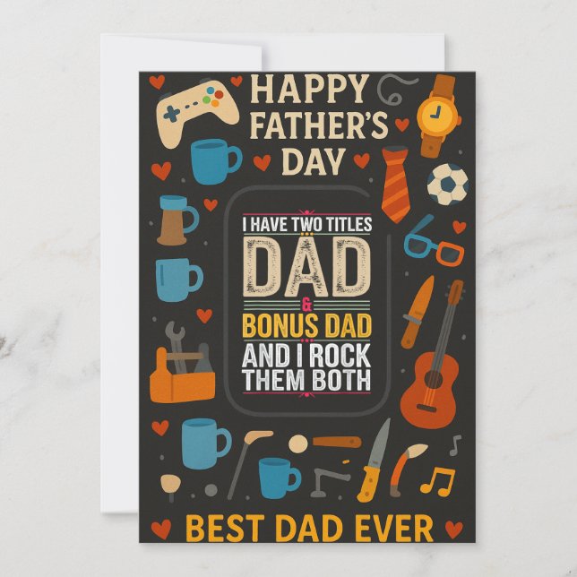 Jag har två titlar Pappa I Sten båda Far-kort Inbjudningar (Framsida)