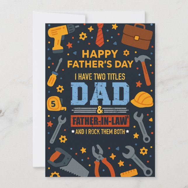 Jag har två titlar Pappa och Far i lag I Sten. Inbjudningar (Framsida)