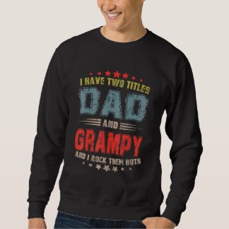 Jag har två titlar Pappa och Grampy Fars dag Lång Ärmad Tröja