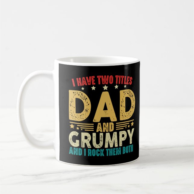 Jag har två titlar Pappa och grumpy Fars dag Kaffemugg (Vänster)