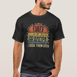 Jag har två titlar Pappa och morfar i Sten båda T Shirt