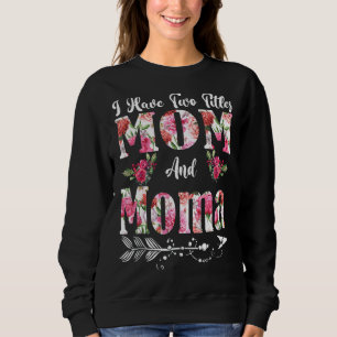 Jag har två titles Mamma och Moma Flowers Mor Da T Shirt