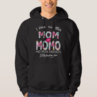 Jag har två titles Mamma och Momo Flower Mor Da Hoodie