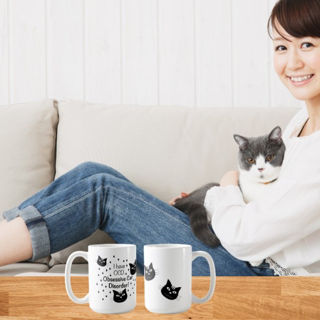 Jag har tvångssyndrom, tvångsmässig kattstörning kaffemugg (Skapare uppladdad)