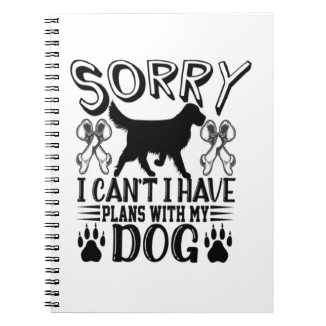 Jag har tyvärr planer med min Hund-offert Anteckningsbok (Framsidan)