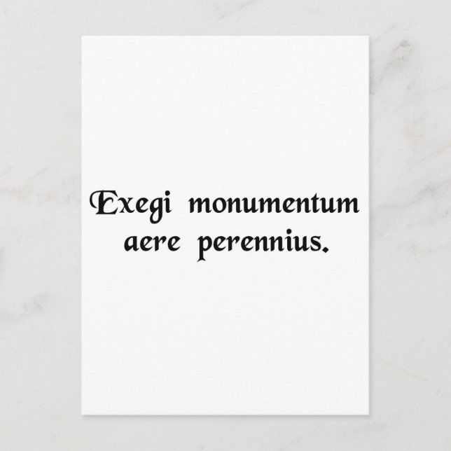 Jag har uppfört ett monument som varar längre än.. vykort (Framsida)