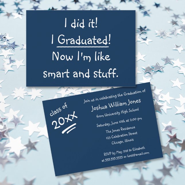 Jag har utbildat ett kort för inbjudningar till St (I Graduated Funny Graduation Party Invitation Card)