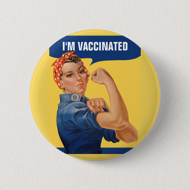 Jag har vaccinerat Rosie Riveter Knapp (Framsida)