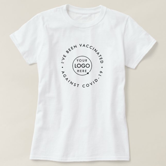 Jag har vaccinerats av Covid-19 Business Logotyp P T Shirt (Design framsida)
