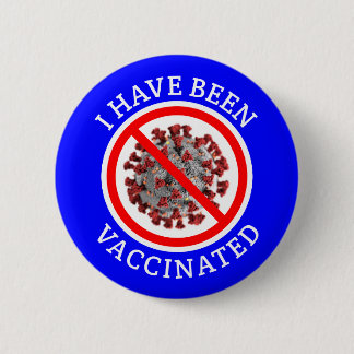 Jag har vaccinerats Blue Covid Knapp